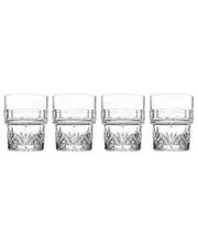 Godinger Set of 4 Dublin Crystal Stackable Double Old Fashioned Glasses