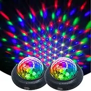 kismee Disco Party Light Night Light 2 in 1 Flashes with Music Sound Activated Multicolor Disco Ball Rechargeable Battery Operated Mini Disco Ball (2)