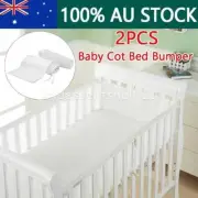 2PCS Baby Breathable Air Mesh Crib Liner Wrap Nursery Cot Bed Bumper Crib AU