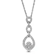 0.2 CT. T.W. Composite Natural Diamond Triple Flame Pendant in Sterling Silver