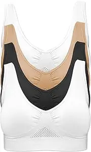[Pretty Seamless] 4-Pack Women's Seamless Wireless Cooling Unpadded Comfort Bra