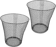 Cabilock 2pcs Wastebasket Nursery Cover Iron Laundry Hamper Garden Plant Cover Iron Basket Daily Sundries Storage Basket Wastepaper Holder Iron Trash Can Metal Storage Basket Waste Bin
