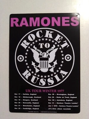 Ramones - UK Tour Winter 1977 - TIN METAL POSTER