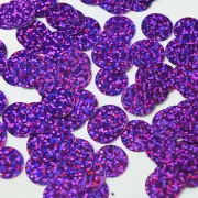 Sequins 12mm Top Hole Amethyst Purple Hologram Glitter Sparkle. Made in USA