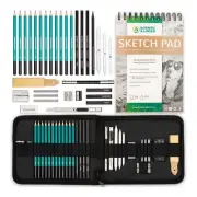 XL Drawing Set - Sketching, Graphite and Charcoal Pencils. Includes 100 Page