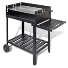 BBQ Stand Charcoal Barbecue 2 Wheels Patio Outdoor Grill Offset Smoker Stov