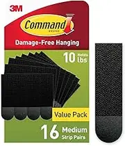 Command PH204BLK-16NA Value Pack Picture Hanging Strips, Medium, Black