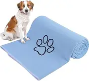 KinHwa Dog Towel Super Absorbent Pet Bath Towel Microfiber Dog Drying Towel for Small, Medium, Large Dogs and Cats 30inch x 50inch Light-Blue