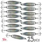 15pcs Fish WOW!® 3oz Casting Spoon Jig trolling crocodiles spoons Silver Tape