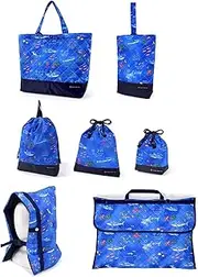 COLORFUL CANDY STYLE NU402500 School Entrance School Entrance 7-Piece Set, Lesson Bag, Quilting (Gusseted), Shoe Case, Drawstring Gymnastics Clothes Bag, Lunch Bag, Cup Bag, Small Items, Disaster