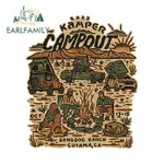 EARLFAMILY 13CM X 10.9CM CAMPER ADVENTURE CAMPFIRE ENJOY LIF