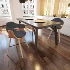 Dining Chairs 2 pcs Dark Grey Bent Wood Fabric Modern Furniture Home Decor 41687
