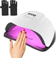LED UV Nail Lamp, 180W LED Nail Dryer, Professional Curing, Nail Curing, 45-Bead, Four-Speed Timing + Auto Sensor, Nail Art Tools, Fast Gel Polish Dryer for Nail Salons and Homes
