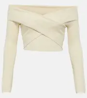 [Simkhai] Simkhai Aiden off-shoulder knit top UK 18 white