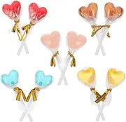 GRIRIW Dollhouse Accessory 10pcs Heart Lollipop Charms Mini Food Props Decorations