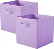 [ShellKingdom] Storage Bins, Foldable Fabric Storage Cubes and Cloth Storage Organizer Drawer for Closet and Toys Storage,2 Pack（Lavender）