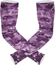 [Yoogain] UV Protection Protection Arm Sleeves Camouflage Purple Arm Sleeves Sun & UV Protection High Elasticity cubre brazos, Camouflage Purple