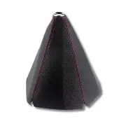 RED STITCH BLACK LEATHER SHIFT BOOT FOR DODGE CALIBER SRT4 SHIFT KNOB CHROME