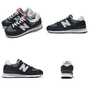 【NEW BALANCE】休閒鞋 574 男鞋 女鞋 黑 灰質 麂皮 網布 經典 情侶鞋 NB(U574MGH-D)