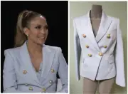 Balmain AUTH Peak Lapels Double Breasted Blazer 40 WF1SG000167L Grain de Poudre