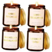 4 Pack Scented Candles Pack of 4 Lavender/Patchouli/Lemon Eucalyptus/Sandalwood