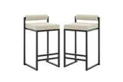 Aivy Velvet Bar Stool (Set of 2) - Beige