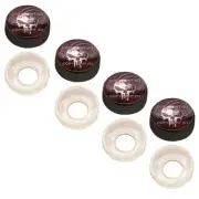 4 Black Custom License Plate Frame Screw Snap Caps Covers Punish Skull