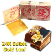 100 Edible Gold Leaf Sheet 24K Pure Cake Decorate Macaroon Dessert NO BASE METEL