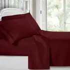 Zrucci Collection Bed Sheets Set Luxury Collection 1800 Burgundy Twin Size