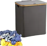 Laundry Hamper with Lid | Clothes Hamper,Pull Handles Storage Organizer Basket for Blankets Clothes Bathroom College Dorm Nursery Bedroom