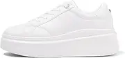 [LUCKY STEP] Women's Platform Fashion Sneakers Faux Leather Classic Tennis Shoes Low Top Casual Walking Shoes
