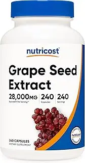 Nutricost Grape Seed Extract 28,000mg, 240 Capsule - Non-GMO, Gluten Free, Vegetarian Friendly