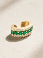 [Anita Ko] Anita Ko - Lola 18-karat Gold, Emerald And Diamond Ear Cuff - Green - One size One size Green