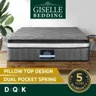 Giselle Mattress 34CM Pocket Mini Spring Mattresses Medium Firm 9-Zone Bed