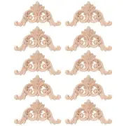 4X(10 Pcs Wood Carving Decal Wood Mouldings Corner Applique Home Door6688