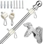 Flag Pole, 1.55m Aluminum Telescoping Flagpole Kit Holder Set