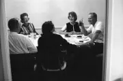 Jack Nicklaus eating with wife Barbara and friends after winning t- Old Photo