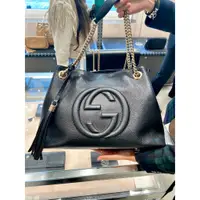 在飛比找蝦皮購物優惠-二手精品 古馳 GUCCI Soho 雙G LOGO 黑色 