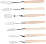 Homoyoyo 7pcs Stainless Steel Palette Knife Set Flexible Spatulas for Oil Painting Art Tools for Color Mixing and Precision Application for Artists and Students