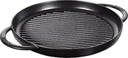 STAUB Round 30 cm Cast Iron Grill Pan, Black