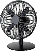 Zanussi ZNMDF1201MB 12" Metal Desk Fan, 3 Speed Settings, Lightweight, 1.5m Cord, 2 Year Guarantee - Matte Black