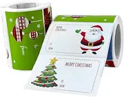 VILLFUL 2 Rolls Xmas Present Box Adhesive Sealing Stickers of Self Adhesive Decals for Greeting Cards Flower Bouquets Present Boxes and More Fun Cartoon Design
