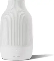 SOICARE Cordless Rechargeable Diffuser, Battery Operated Mini Portable Wireless Diffuser for Essential Oils, 80ML Small USB Essential Oil Diffuser with Warm Light (White)
