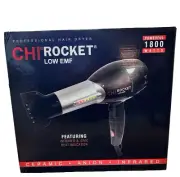 New! CHI Original Rocket Low EMF Professional Hair Dryer• Infrared & Ionic Heat
