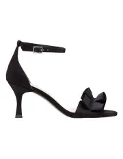 [NINA] Lisa Sandals in Black Luster Satin