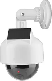 Dummy Fake 1 Surveillance Camera Dome CCTV Camera Solar Powered ¡§1 Surveillance Camera with Flashing LED Light for Home/Warehouse