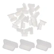 25Pack USB Type C Port Plugs Covers Caps Silicone Anti Dust Protector Clear
