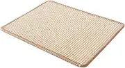 Natural Sisal Cat Scratcher Mat Horizontal Rug with Velcro Tapes, Indoor Scratch Pad Mat Rug Furniture Carpet Couch Sofa Protector Stick on Floor Wall Cat Scratcher
