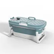 1.15/1.38m Large Thickened Bathtub Bath Barrel Adult Children's Folding Tub Basin Baby Swim Tub Sauna 2size #02 L Blue
