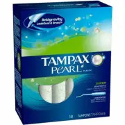 Tampax Pearl Super Absorbency Unscented Tampons Plastic Applicator 18 Ct 6 Pack